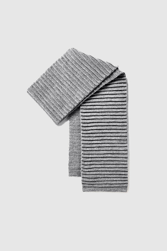 Sentaler Adult Ribbed Scarf featured in Baby Alpaca and available in Grey. Seen as off figure folded.Sentaler Adult Ribbed Scarf featured in Baby Alpaca and available in Grey. Seen as off figure folded.