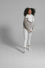 Sentaler Bouclé Alpaca Dropped Shoulder Boyfriend Jacket featured in Bouclé Alpaca and available in Sand. Seen as product video.